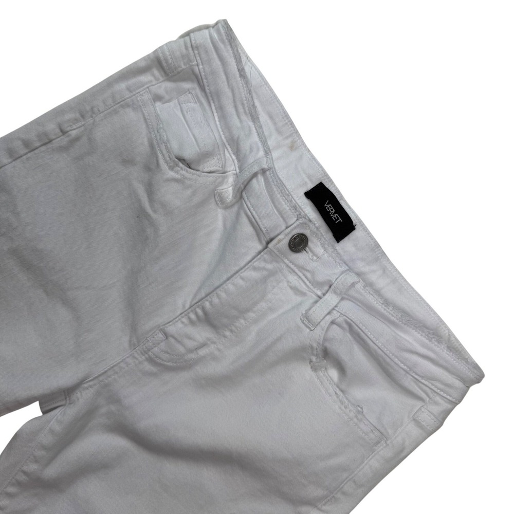 Vervet White Crop Skinny Fit Jeans Raw Hem Size 29 VT385 Womens Denim